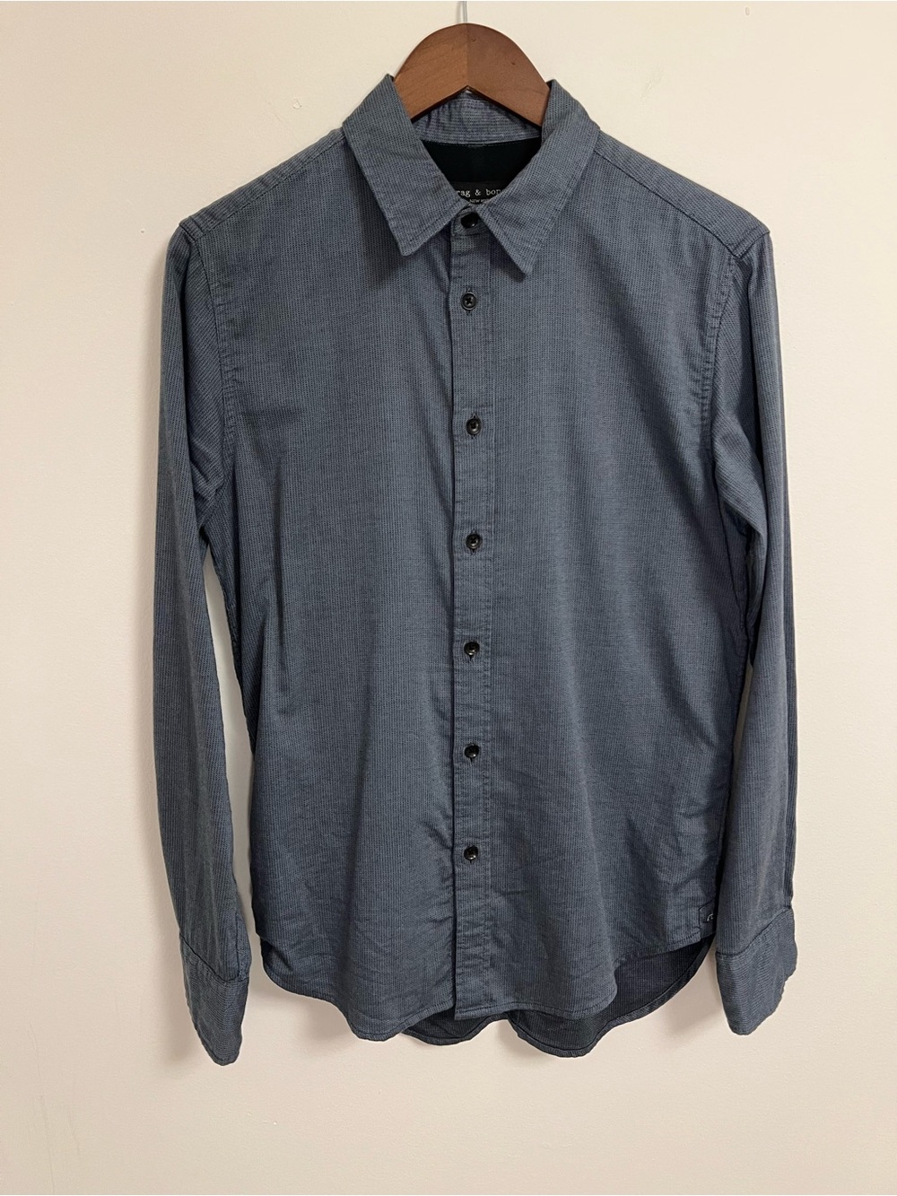 rag & bone Men's Long-Sleeve Button-Down Shirt in Dark Dusty Blue